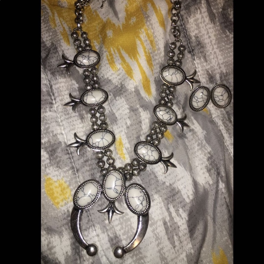 Squash Blossom Necklace and Earrings